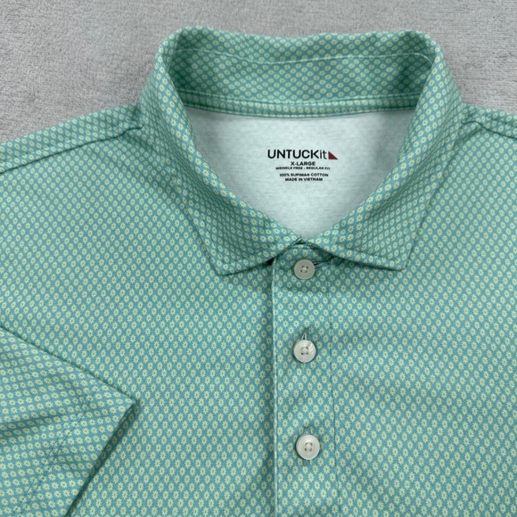 UNTUCKit Other - UNTUCKit Polo Shirt Mens XL Light Green Wrinkle Free Supima Cotton Summer Casual